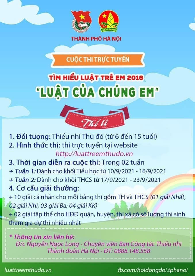 Trường TH Phan Chu Trinh phát động  cuộc thi trực tuyến Tìm hiểu Luật trẻ em 2016 “Luật của chúng em”