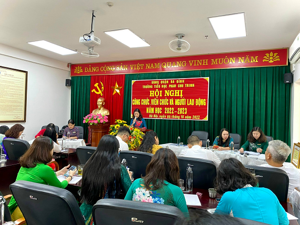 Trường Tiểu học Phan Chu Trinh tổ chức  Hội nghị Cán bộ - Viên chức - Người lao động năm học 2022 – 2023