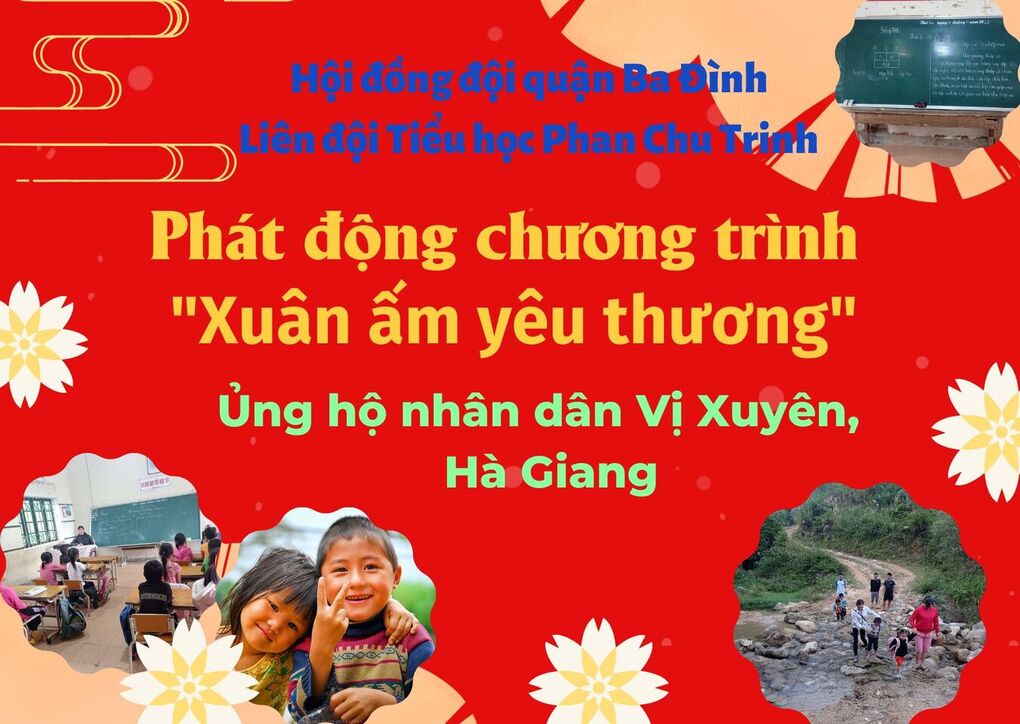 Liên đội  TH Phan Chu Trinh phát động chương trình ủng hộ “Xuân ấm yêu thương” năm 2023 tới nhân dân huyện Vị Xuyên, tỉnh Hà Giang