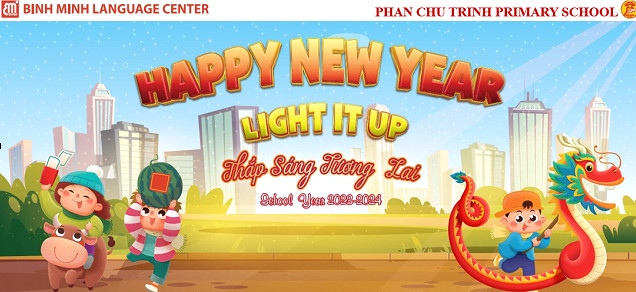 "Happy New Year 2024 - Thắp sáng tương lai" với các bạn nhỏ trường Tiểu học Phan Chu Trinh