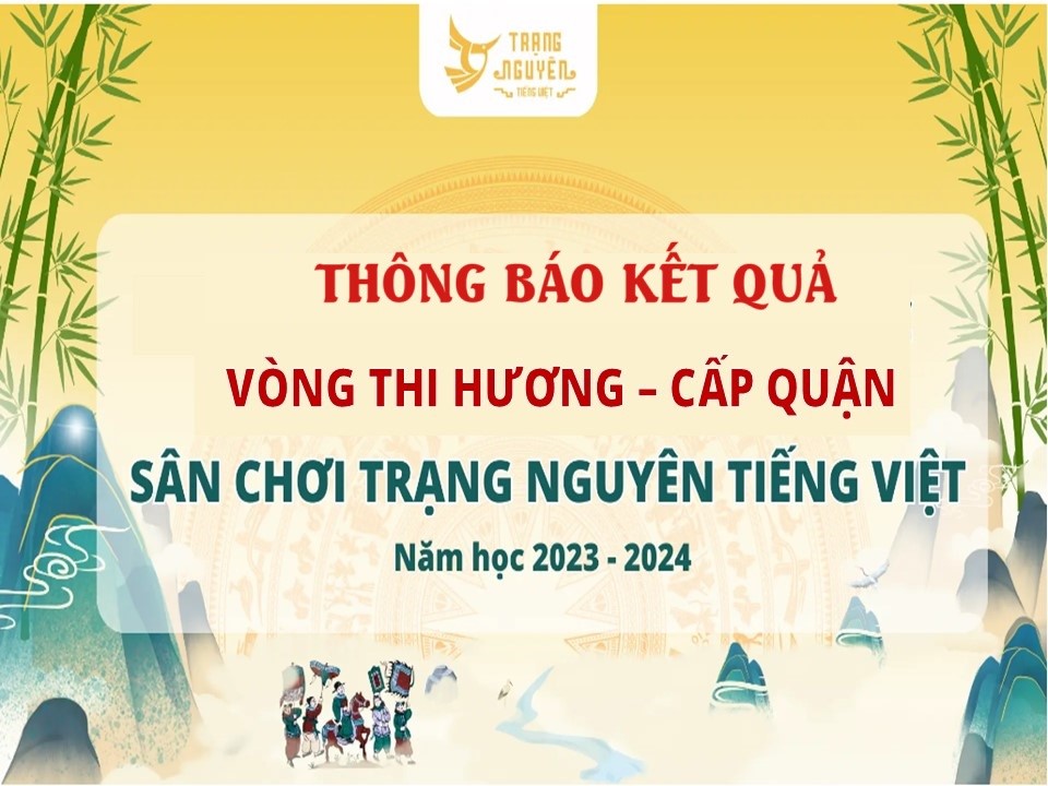 Kết quả cuộc thi “Trạng nguyên Tiếng Việt”  Vòng thi Hương – cấp Quận năm học 2023 – 2024