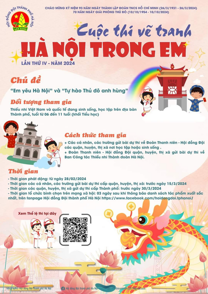 Liên đội trường Tiểu học Phan Chu Trinh phát động cuộc thi  vẽ tranh “Hà Nội trong em” năm 2024