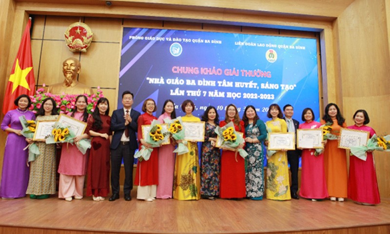 08 nhà giáo tiêu biểu được trao giải trong chung khảo giải thưởng “Nhà giáo Ba Đình tâm huyết, sáng tạo” lần thứ 7 năm 2022 – 2023